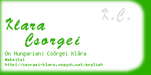 klara csorgei business card