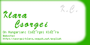 klara csorgei business card